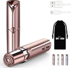 Gurelax Facial Hair Remover for Women, Electric Face Shaver, Painless Lip & Chin Removal, Rechargeable Device with Velvet Bag