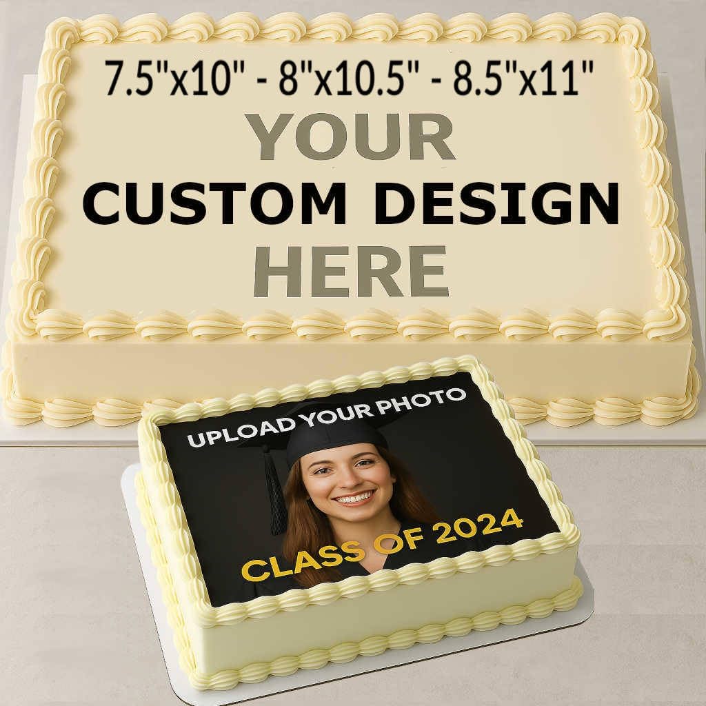 CUSTOM EDIBLE PHOTO CAKE TOPPER: Make Your Celebration Truly One-Of-A-Kind! Upload Your Favorite Photo for an Eye-Catching, Personalized Edible Cake Topper - 8"X10.5"