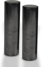 Shungite World 2 pcs Authentic Shungite Harmonizers Polished Cylinders Set Chakra Healing Protection Crystals for Grounding Shungite Stones for Meditation Therapy Negative Energy Protection