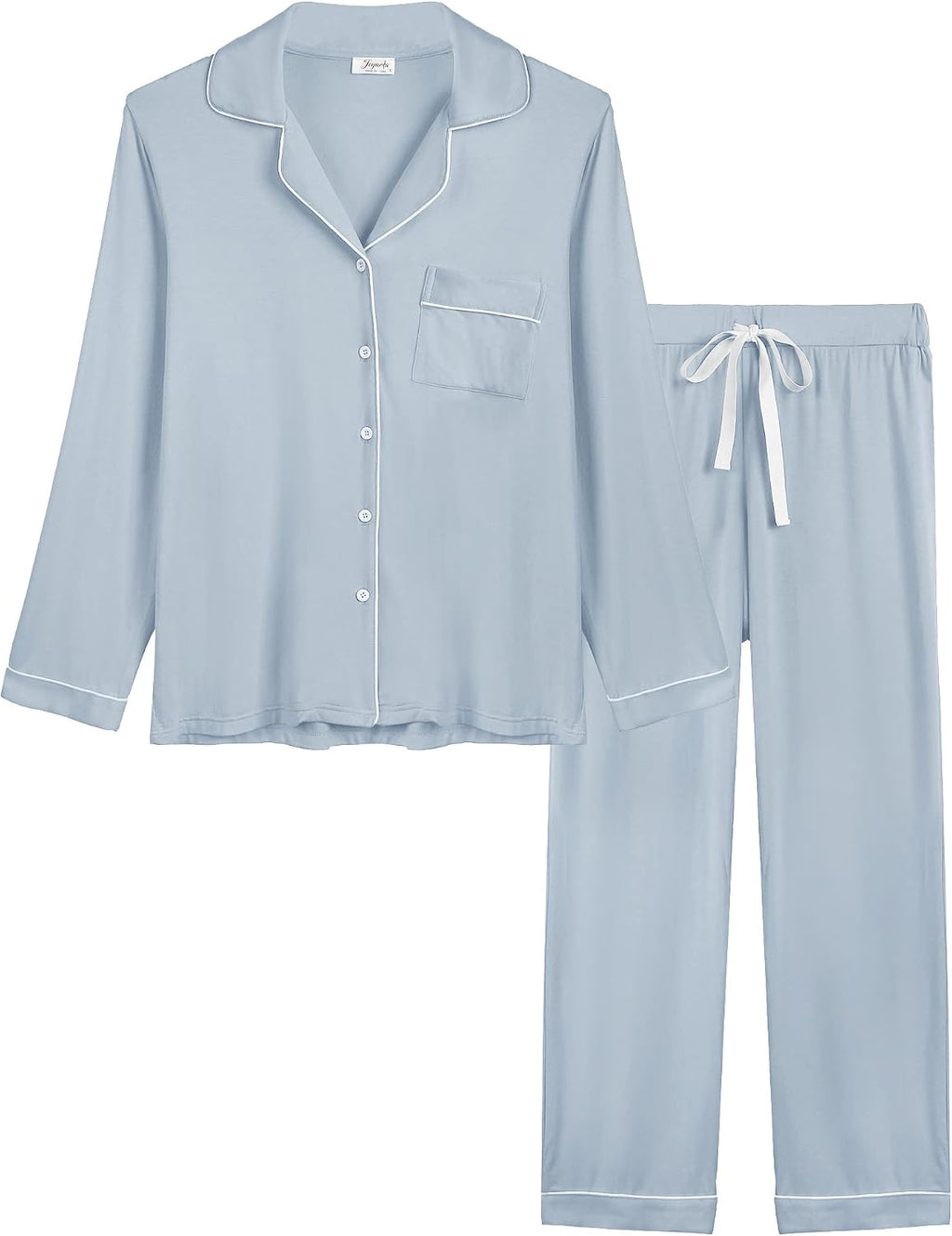 Cherrydew Women Bamboo Viscose Pajama Sets Super Soft Comfy Breathable Cooling Sleepwear Long Sleeve Button Down Loungewear