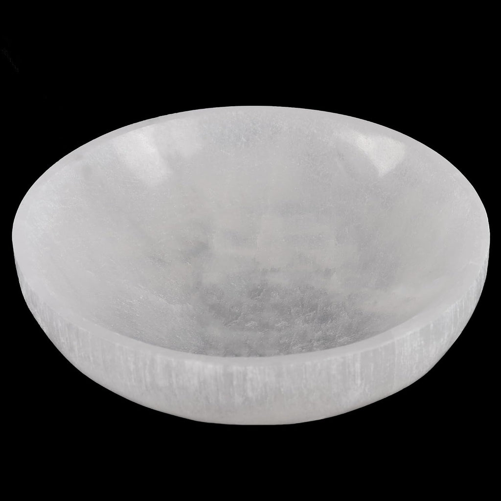 Wish Well Large Selenite Bowl – 5.5" Selenite Crystal Bowl – Mined & Crafted in Morocco – Ideal for Cleansing Crystals & Healing Stones - Protection Crystals - Spiritual Gift & Decor