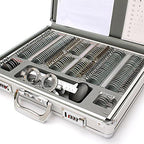 CGOLDENWALL 158Pcs Optical Trial Lens Set Metal Rim Aluminium Silver Case with Trial Frame with Case