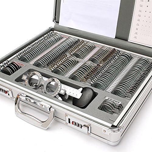 CGOLDENWALL 158Pcs Optical Trial Lens Set Metal Rim Aluminium Silver Case with Trial Frame with Case