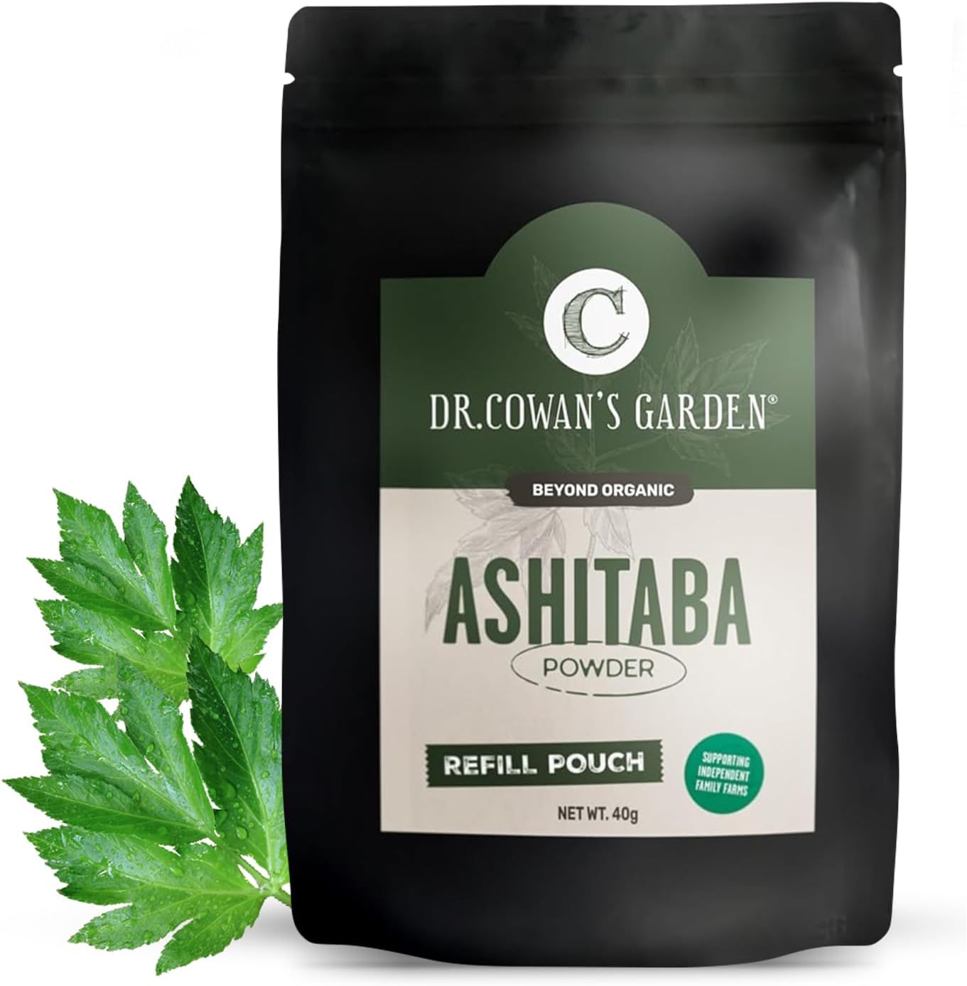 Dr. Cowan's Garden Ashitaba Powder – Premium Sun-Dried Ashitaba Leaves – Small-Batch Herbal Superfood – Pure Ashitaba Powder for Daily Vitality, Digestion Support (20 Servings)