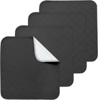 Waterproof Chair Pads for Incontinence, 4 Pack Reusable Seat Protector Pads 22" x 21", Washable Chair Protector Seat Cover, Absorbent Incontinence Pad for Bed, Wheelchair, Kid & Pet - Black