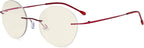 Eyekepper Frameless Progressive Glasses Multifocus Readers Blue light Filter Round Retro Reading Eyeglasses Men Women