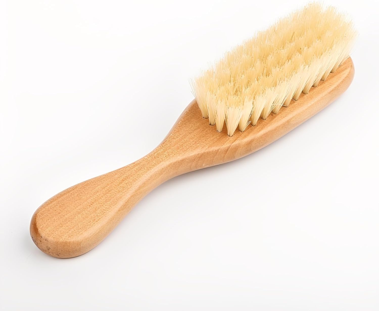 Cosowe Wood Clean Brush, Laundry Stain Brush with Handle and Soft Boar Bristles, Cleaning Brushes for Household Use, Natural Beech Wood Bath Massage Brush, Portable