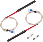 2 Pack Upgraded Hot Rod Igniter Kit Replacement for Traeger, Pit Boss & Camp Chef Smokers, Pellet Grill Igniter Rod Heating Element Compatible Kit with 2 Pcs Fuses, 200W 120V
