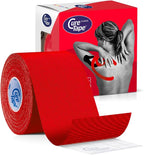 CureTape Classic | Kinesiology Tape for Muscle & Joint Pain | Elastic Therapeutic Tape | Waterproof Athletic Tape | Medical K Tape (Red)