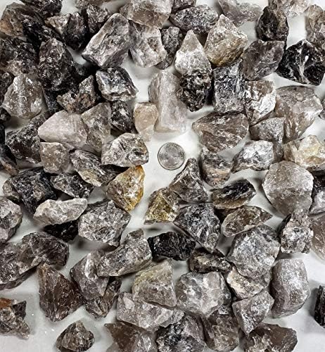 1/2 LB Smoky Quartz Rough Stones - Bulk Smoky Quartz Crystal - Raw Natural Stones & Crystals - Fountain Rocks for Cabbing, Polishing, Wire Wrapping, Reiki, Chakra Crystal Healing