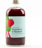 Wood Stove Kitchen - Strawberry & Rhubarb Mix | Cocktail & Mocktail Mixer - Natural Craft Syrup with Tasty Flavors - Concentrated & Alcohol Free - Aromatic, Honey, 16 oz.