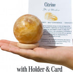3-Inch Citrine Crystal Ball – Natural Healing Crystal Sphere for Abundance, Manifestation, Meditation, and Positive Energy Decor