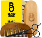 The Beard Club Brush, Comb and Scissors Grooming Kit for Men's Beards and Mustaches Gift Set