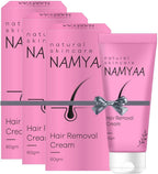 N.a.m.y.a.a. Hair Removal Cream for Intimate Skin with Free Vitamin C Serum, 60 gram, Pack of 3