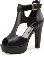 fereshte Women's Platform Chunky Block High Heel Peep-Toe Dress Sandals