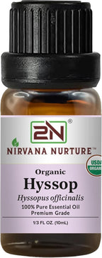 Hyssop Essential Oil, USDA Certified Organic, 100% Pure Undiluted, Aromatherapy Oil for Diffuser, Hair & Skin Care