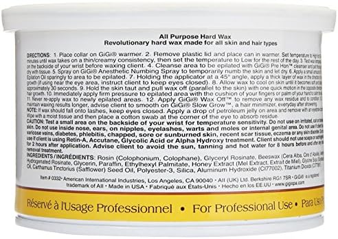Gigi All Purpose Hard Wax for Hair Removal - DIY At-Home Waxing Kit for Face & Body, 14 Oz