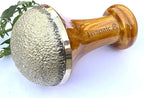 Livronic Bronze Kansa Natural Vatki Cup with Wooden Handle Ayurvedic Detox Foot Massager Relaxation and Deep Cleaning Ancient Indian Technique Ayurvedic Kansa Vatki Foot Massage (Natural)