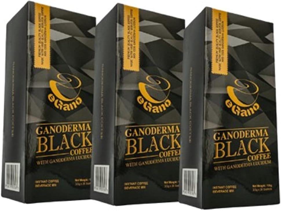 3 Boxes Premium eGano Ganoderma Black Coffee Instant Coffee With Ganoderma Lucidum Extract (3.5g x 30 Sachets/Box)
