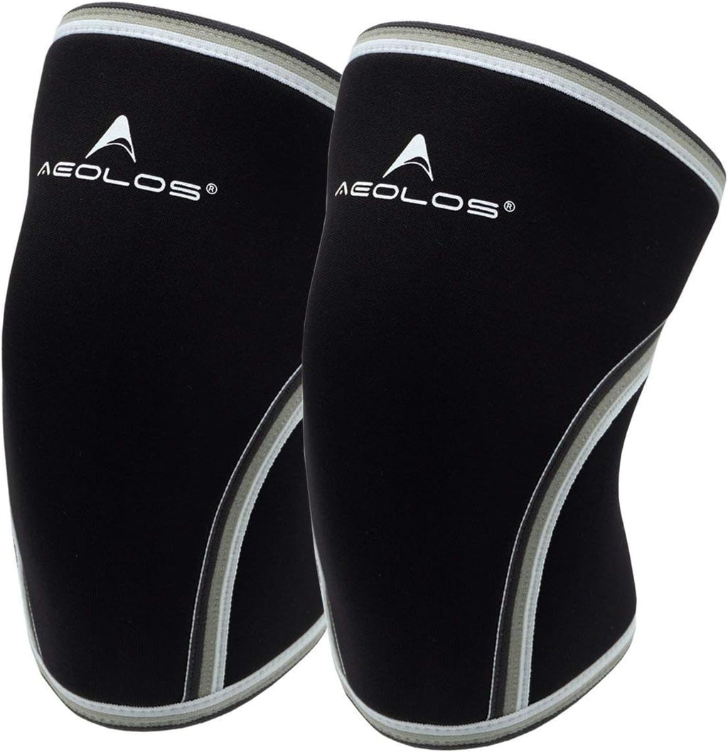 AEOLOS Knee Sleeves (1 Pair)，7mm Compression Knee Braces for Heavy-Lifting,Squats,Gym and Other Sports (X-Large, Black)