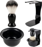 3 Pcs Black Shaving Brush Stand, Razor Stand and Shave Brush Stand Set, Bathroom Shaving Accessory Organizer for Wet Shaving Durable Design for Men