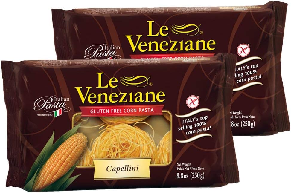 Le Veneziane Capellini- Gluten Free Pasta, 8.8 Ounce (Pack of 2)