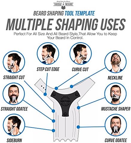 Beard Shaper & Barber Pencil, Beard Lineup Tool, Great Beard Guide Shaping Tool for Men, Beard Lineup Guide Template Thats Perfect for Styling and Edging, With Beard Comb