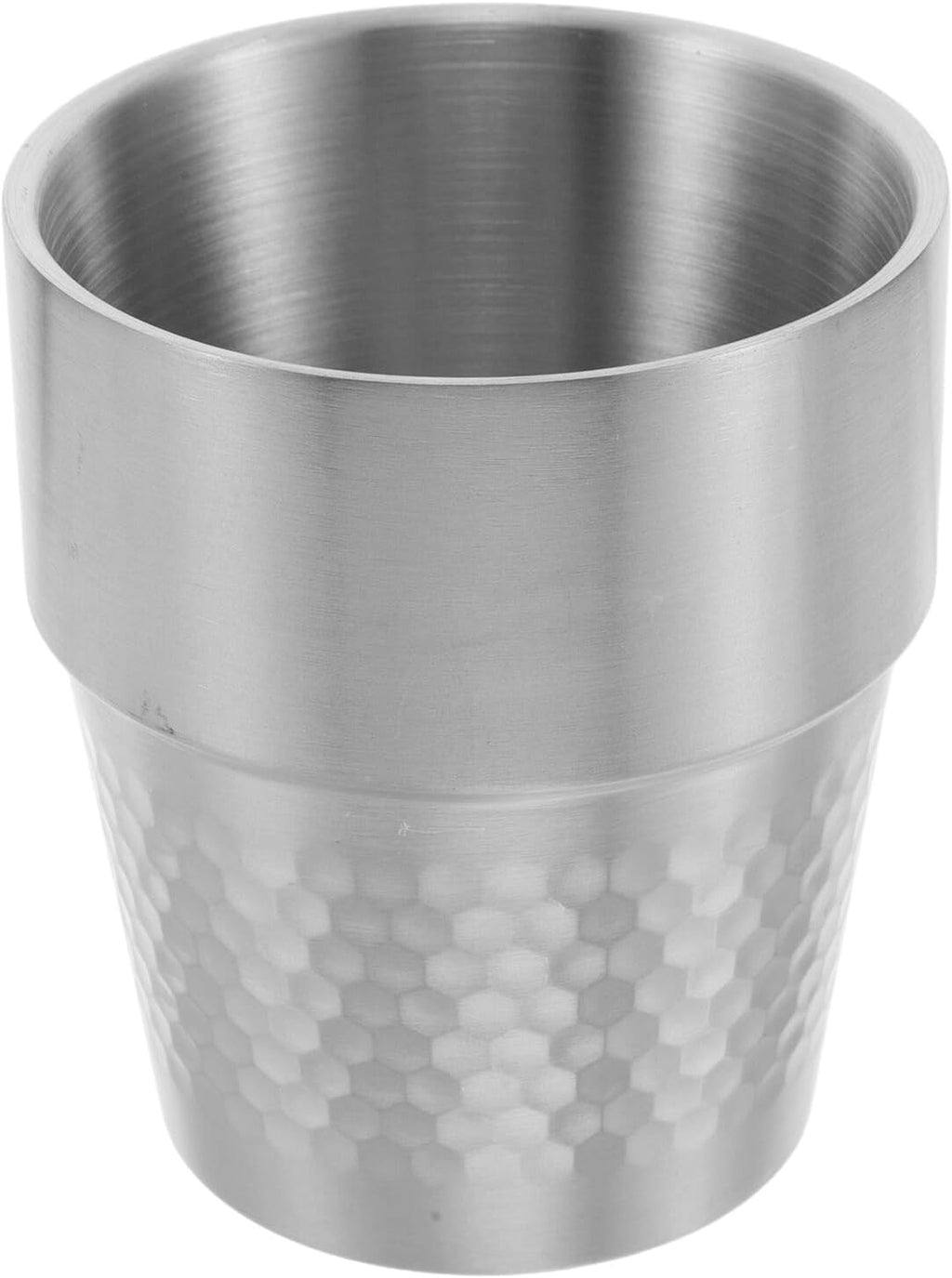 NUOBESTY Stainless Steel Water Tumbler 300ml Reusable Straight Cup with Diamond Pattern Matte Silver Unbreakable Metal Drinkware for Juice Tea and Cold Beverages Indoor Outdoor Use