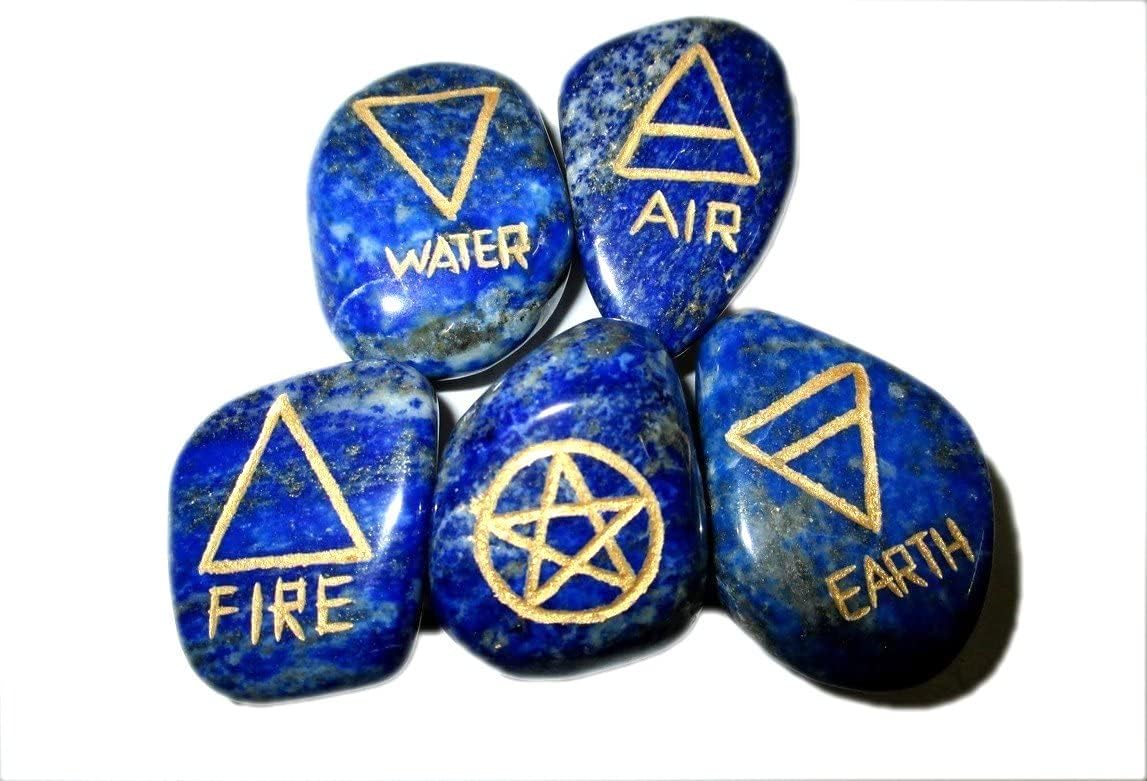 Jet International Jet New Lapis Lazuli 5 Element Tumbled Stones Genuine Free Booklet Crystal Therapy Image is JUST A Reference.