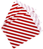 AKOAK 50 Pcs 5 x 7 Inches White and Red Striped Paper Bags,Holiday Wedding Christmas Favor Candy Treat Bags