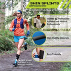 Pro-Tec Athletics Shin Splints Compression Wrap, Shin Splints Discomfort Relief, Shin Splint Compression, Adjustable, Men and Women, Calf Muscle Support, Leg Compression Support, Black, Men & Women
