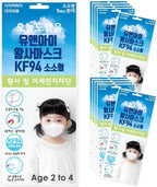 (Pack of 10) You and I KF94 Kids Face Mask, Age 2 to 4, 3-Layer Filters, Protective Nose Mouth Covering Dust Mask, Individual Packs, Made in Korea, Whtie KF94 Masks.