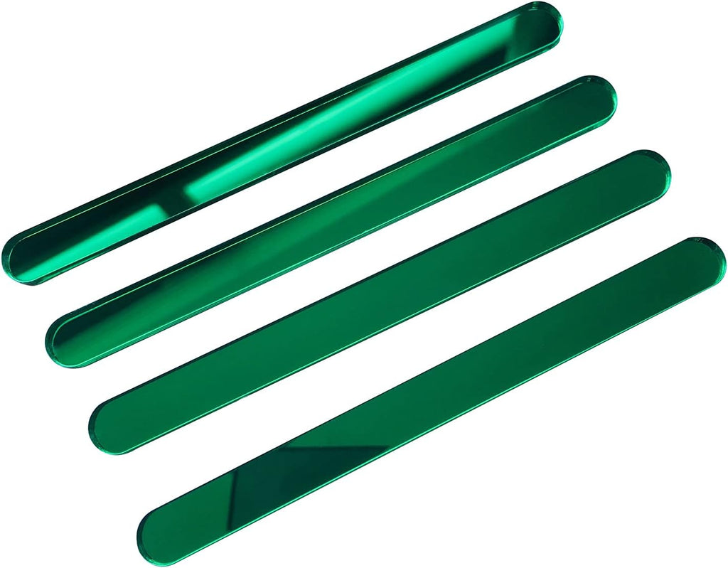 NUORUI 30 Pcs Reusable Acrylic Cakesicle Sticks, Mirror Popsicle Sticks for Party Favors (Green Mirror)