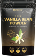 ORGFUN Vanilla Bean Powder 3.53 Oz, Native Ground Madagascar Vanilla Powder Pure Natural No Fillers or Additives Great for Baking, Desserts, Coffee Vegan Gluten Free 100G