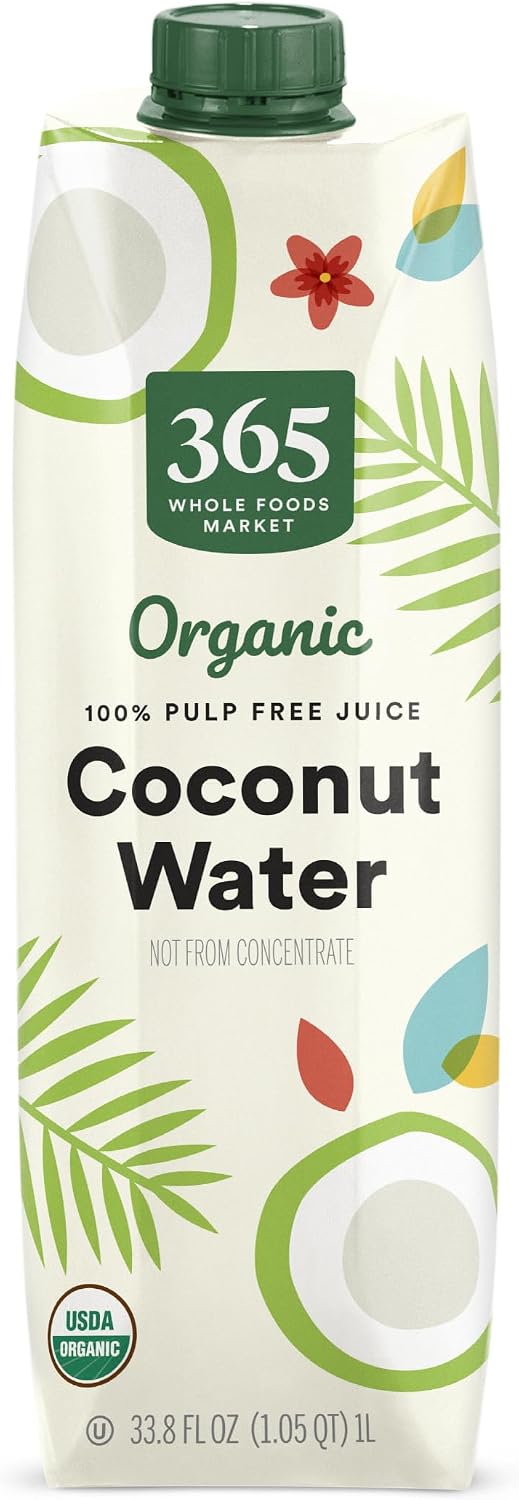 365 by Whole Foods Market, Organic Coconut Water, 100% Pulp-Free Juice, 33.8 Fl Oz
