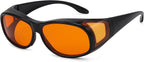 Eyekepper 100% Blue Light Reduction,Fitover Anti-Blue Blocking Computer Glasses with Extra Amber Lens