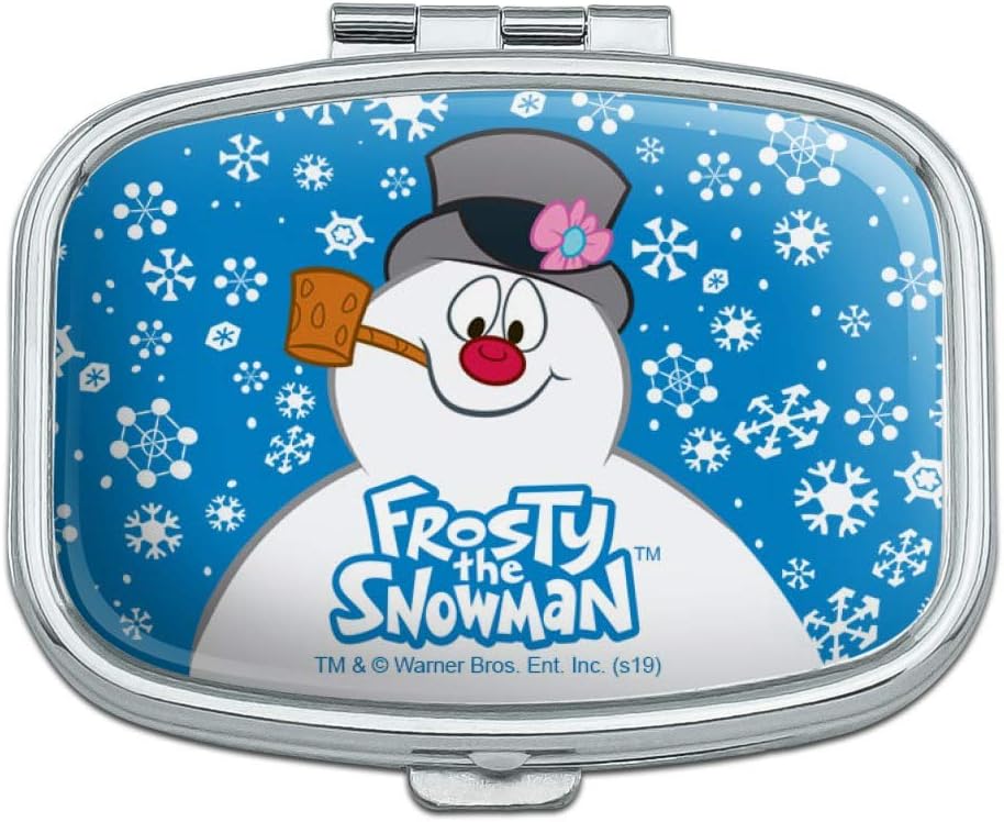 Frosty The Snowman Snowing Rectangle Pill Case Trinket Gift Box