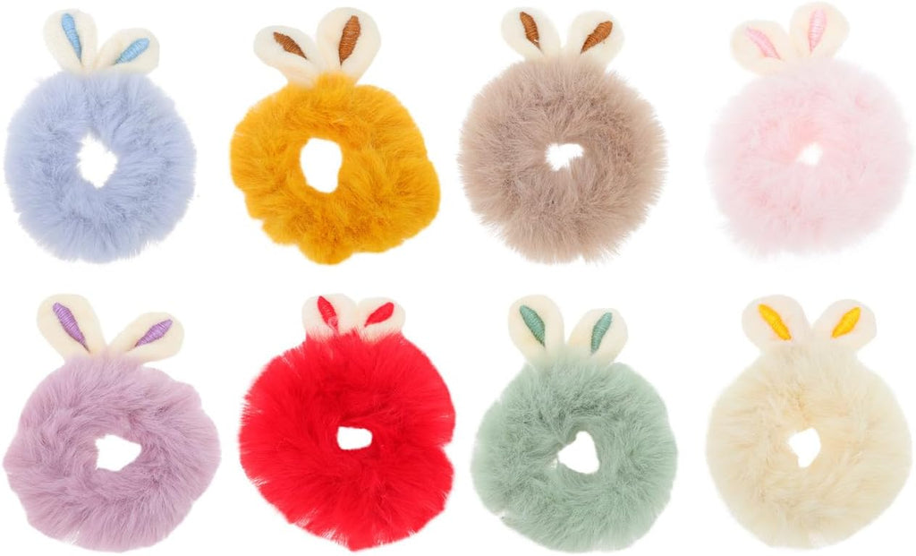 FOMIYES 8pcs Cute Bunny Ear Hair Ropes Elastic Hair Ties for Girls for Parties Weddings and Daily Wear
