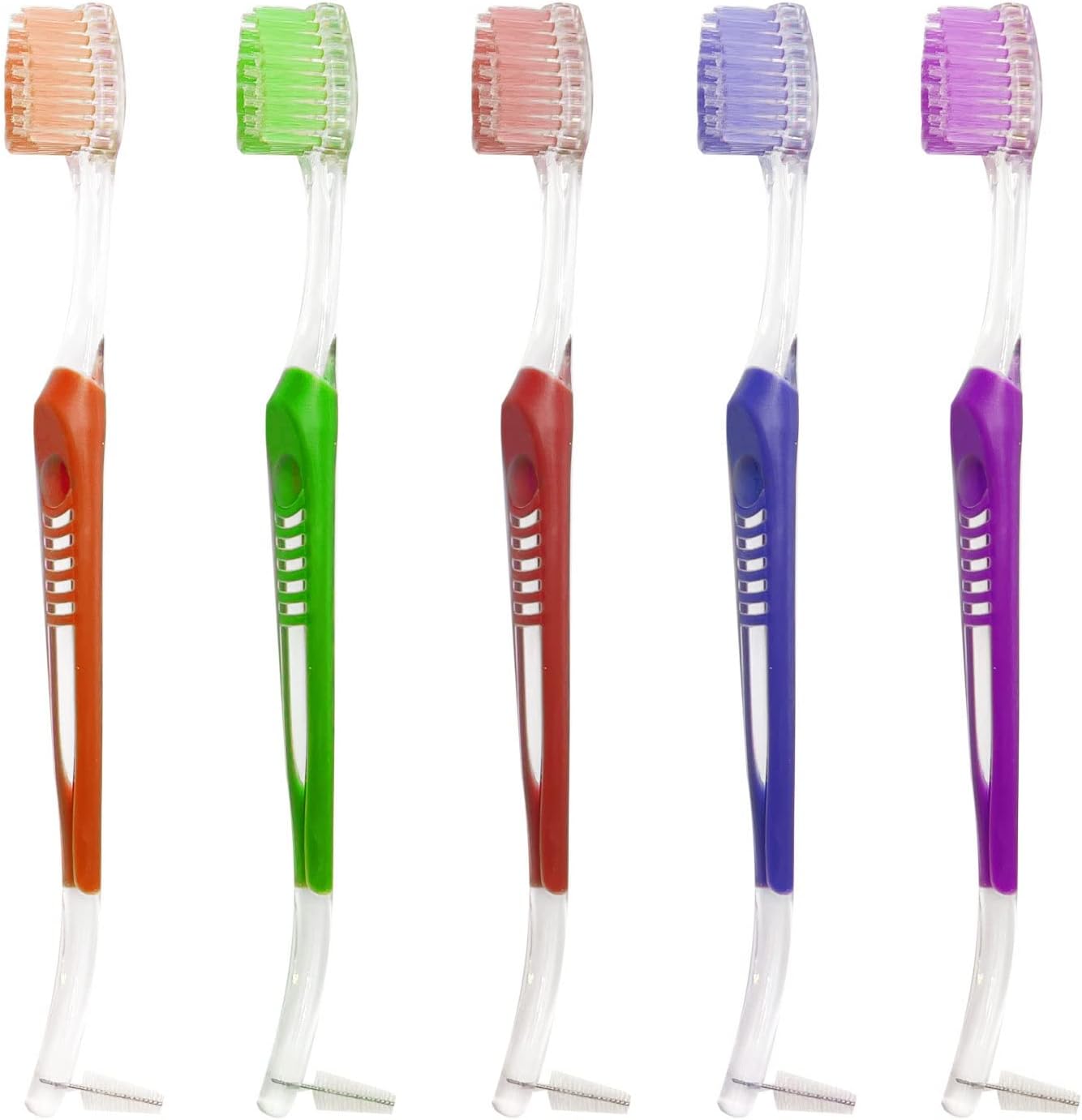 5 Pcs Orthodontic Toothbrush Double-Ended Brush for Brace and Teeth Detail Cleaning, 5 Colors