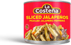 La Costeña Sliced Jalapeno Peppers - Pickled Jalapenos - Jalapeno Pepper - Hot Peppers for Mexican Food, Guacamole, Spicy Nacho & Taco Toppings, Enchiladas & Salsa - 12oz, 1 Pack Canned Jalapenos