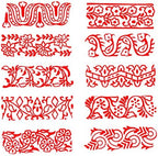 Royal Kraft Border Wooden Printing Stamps (Set of 10) - DIY Henna Fabric Textile Paper Clay Pottery Blocks Htag2177