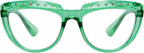 Eyekepper Reading Glasses for Women Rhinestone Readers Oversize Half-Moon Design Eyeglasses - Green+2.00