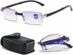 NEW Fold Flat Sapphire High Hardness Anti-blue Progressive Farm & Near Dual-use Reading Glasses (+1.50/ (45-50))
