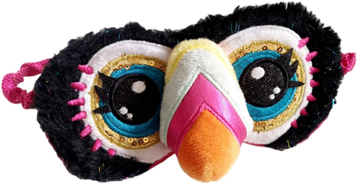 COLLBATH Cute Toucan Plush Sleep Mask, Soft Eye Mask for Sleeping and Sleepovers, Lightweight Cartoon Blindfold and Boys, Comfortable Night Sleep Accessory