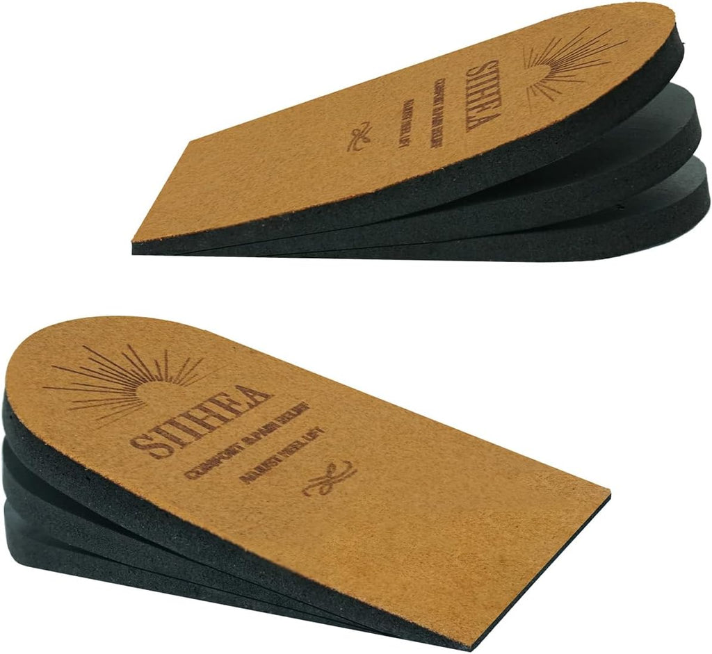 SIIHEA Adjustable Heel Lifts for Shoes, 1/4'' Height Increase Insoles for Achilles Tendonitis, Heel Pain, Leg Length Discrepancy, Plantar Fasciitis, Shoe Lifts Men, Women (Brown, Medium (1 Pair))