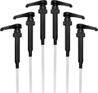 Syrup Pump Coffee by SalonTop | Fits Torani, DaVinci 25.4oz/750ml Syrups | Plastic Monin 33.8oz Bottles |Does NOT Fit MONIN GLASS 25.4oz 750ml | Black BPA-Free | 6-Pack