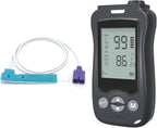Handheld Fingertip Pulse Oximeter Medical Grade Pediatric Wrap Probe for Baby Kids Spot Checking Black Continuous Pulse Oximeter Adult Tracking Fast Accurate SpO2 Pulse Rate Respiration Rate Customizable Audio Visual Alarm