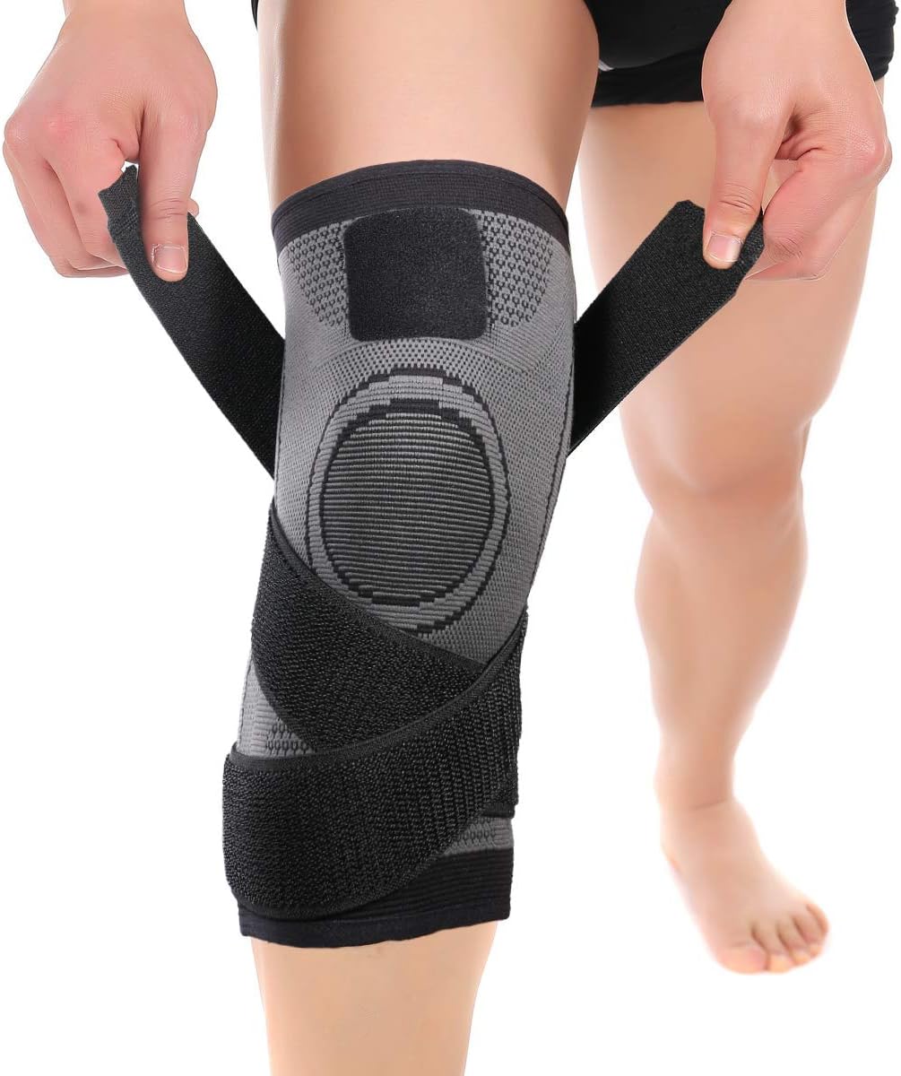 Knee Sleeve, Knee Pads Compression Fit Support -for Joint Pain and Arthritis Relief, Improved Circulation Compression - Wear Anywhere - Single (Black-M)