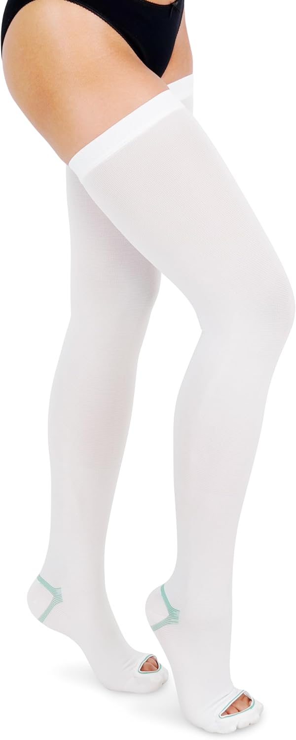 Anti Embolism Compression Stockings, Thigh High Unisex Ted Hose Socks 15-20 mmHg Moderate Level