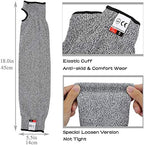 Cut Resistant Sleeves Level 5,18 inch Long Breathable Soft Cut Proof Flexible Arm Protectors for Thin Skin and Bruising,Protective Safety Arm Sleeve with Thumb Hole for Garden fixing Repair Work